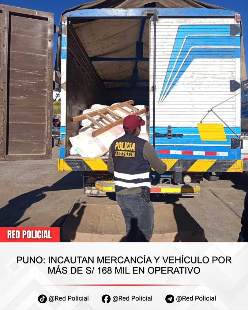 Puno: Incautan mercancía y vehículo por más de S/ 168 mil en operativo
