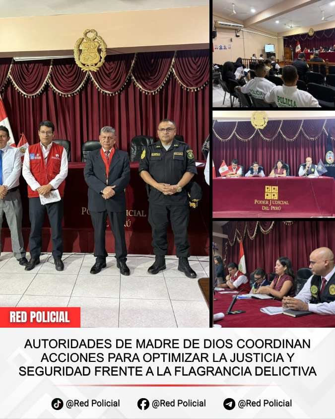 Imagen: Autoridades de Madre de Dios coordinan acciones para optimizar la justicia y seguridad frente a la flagrancia delictiva 