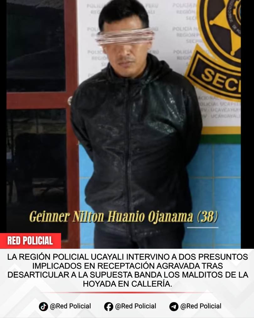 Imagen: Ucayali: Intervienen a presuntos integrantes de Los Malditos de la Hoyada 
