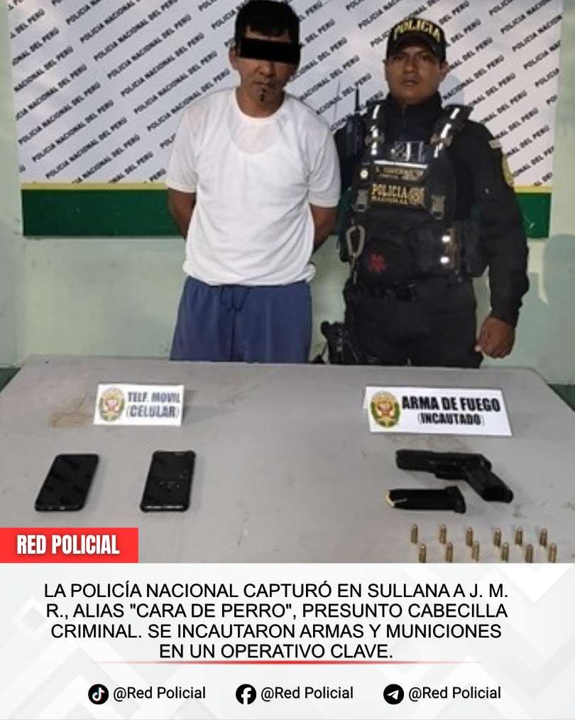 Imagen: Sullana: PNP captura a presunto líder de Los Letales del Nuevo Sullana 