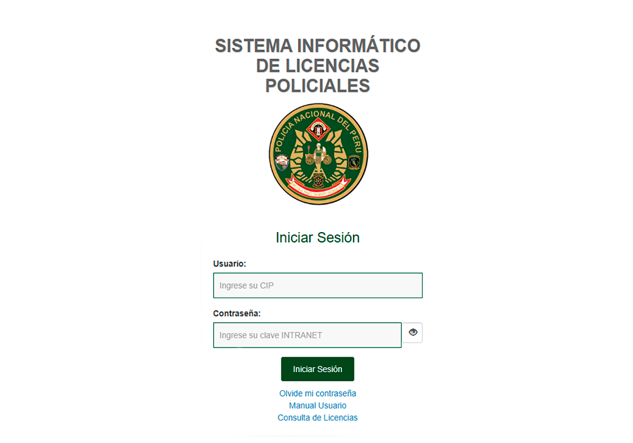 Sistema Informático de Licencias Policiales