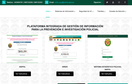 Archivo tipo Imagen sobre: Captura de pantalla del sitio web oficial de la Plataforma Integrada de Gestión de Información
 