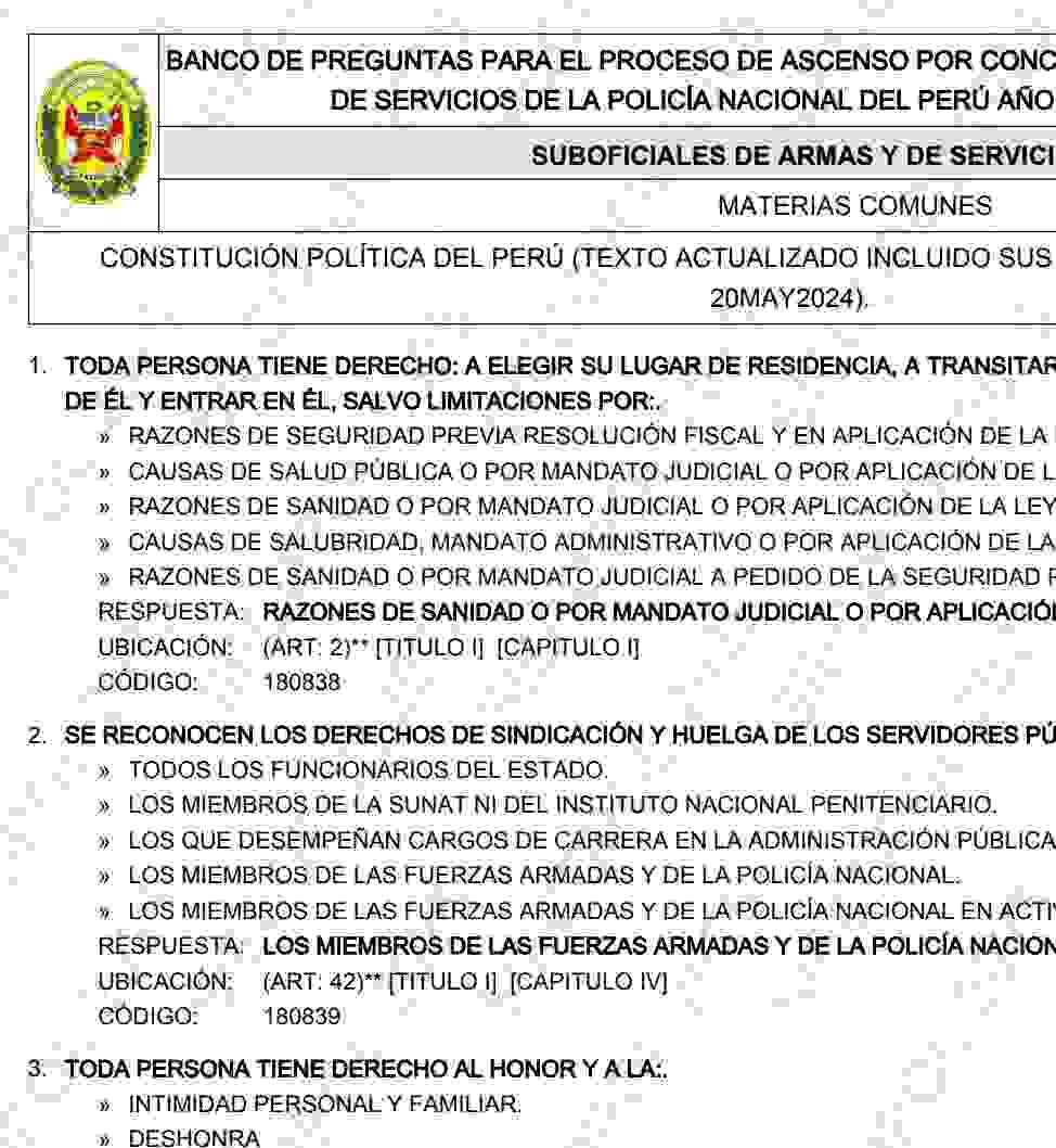 Archivo tipo Imagen sobre: Banco de Preguntas para el Examen de Ascenso PNP  