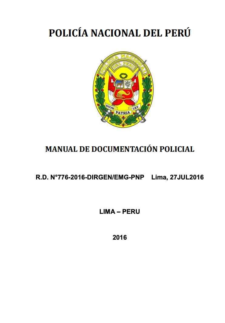 Archivo tipo Imagen sobre: Manual de Documentación Policial de la Policía Nacional del Perú  