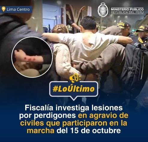 Archivo tipo Imagen sobre: Fiscalía investiga a policías por presunto abuso de autoridad durante protestas del 15 de octubre del 2025 